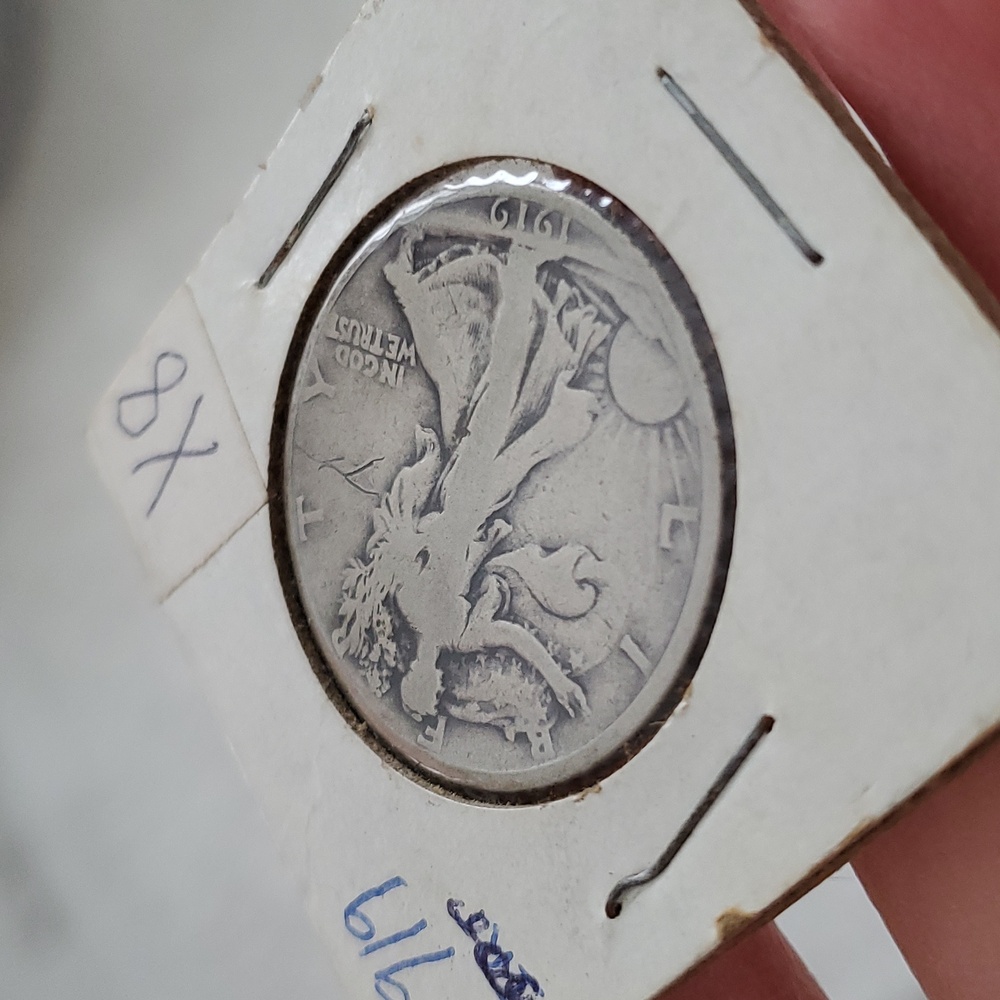 1919 USA Walking Liberty Half Dollar 1/2 Silver Coin Rare - Picture 5 of 9